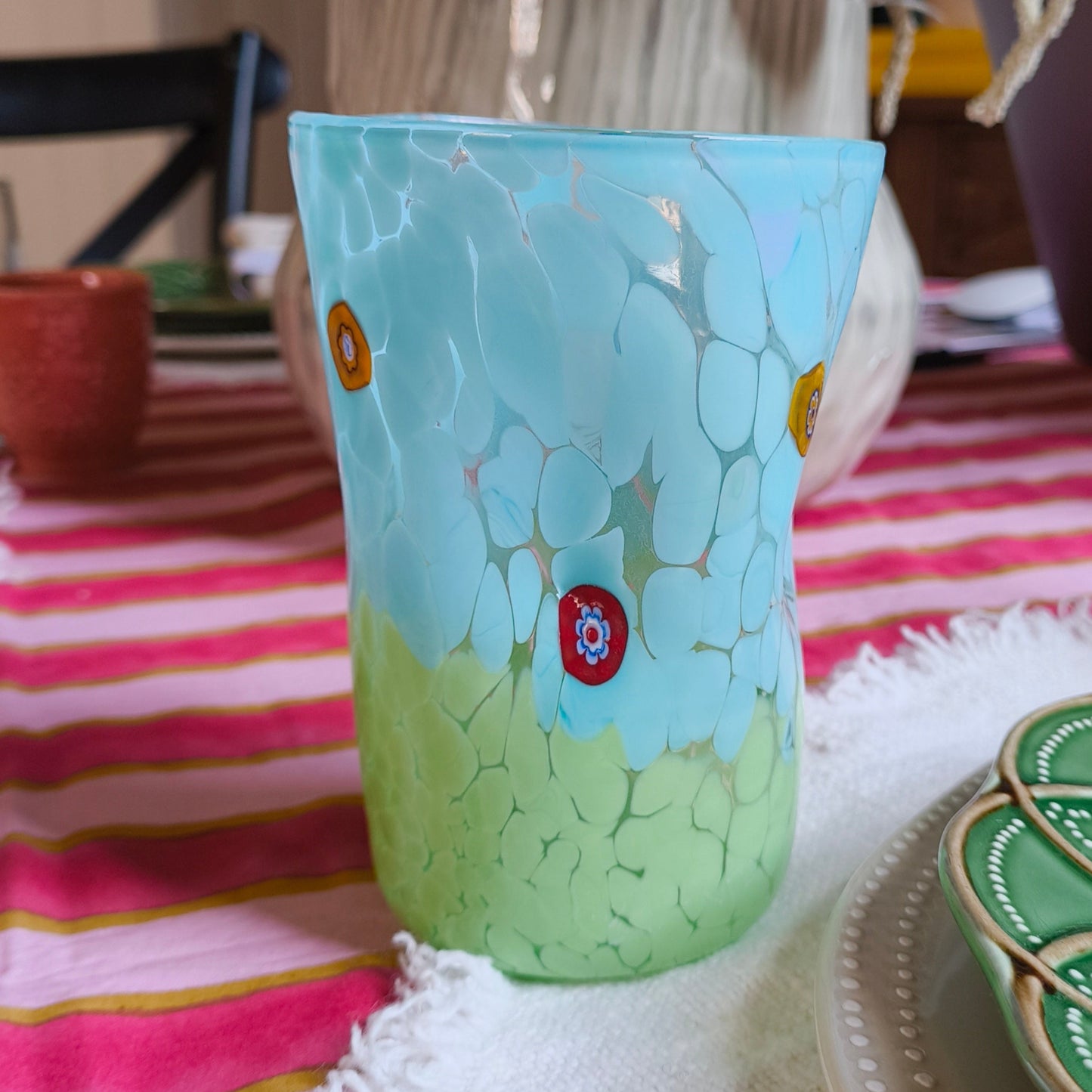 ombre murano tumbler green white