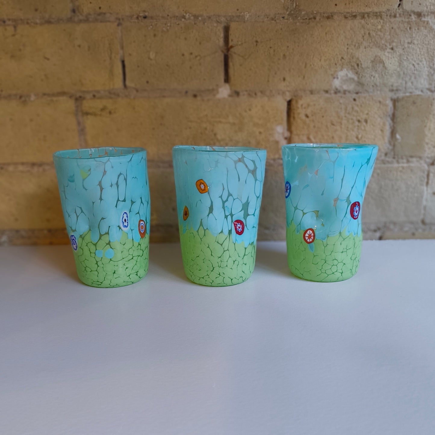 ombre murano tumbler green white