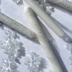 Snowflakes Dip Dye Dinner Candle - Set of 4