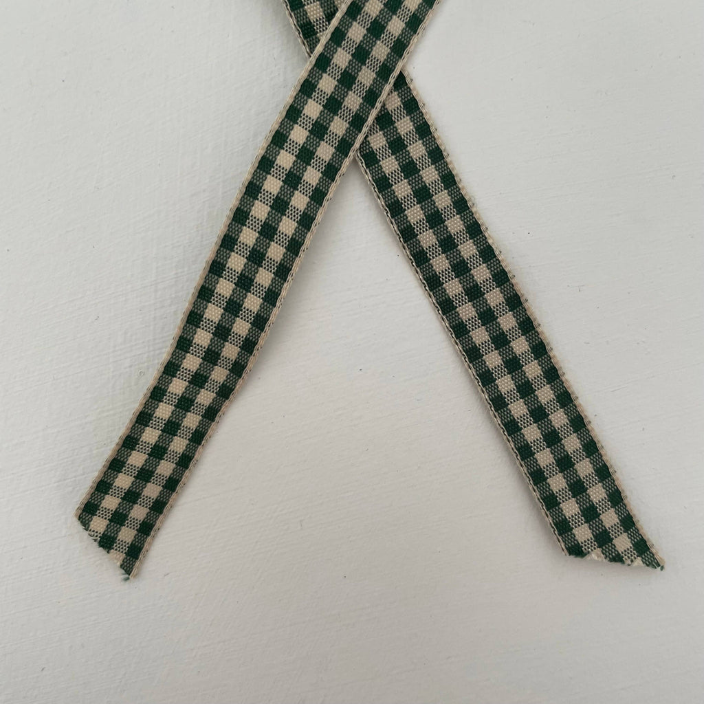 1 3/4" flat top brass bell ornament 33 colors gingham ribbon