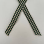 1 3/4" flat top brass bell ornament 33 colors gingham ribbon