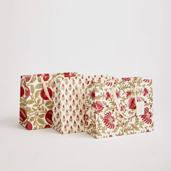 Scarlet Hand Block Printed Gift Bag