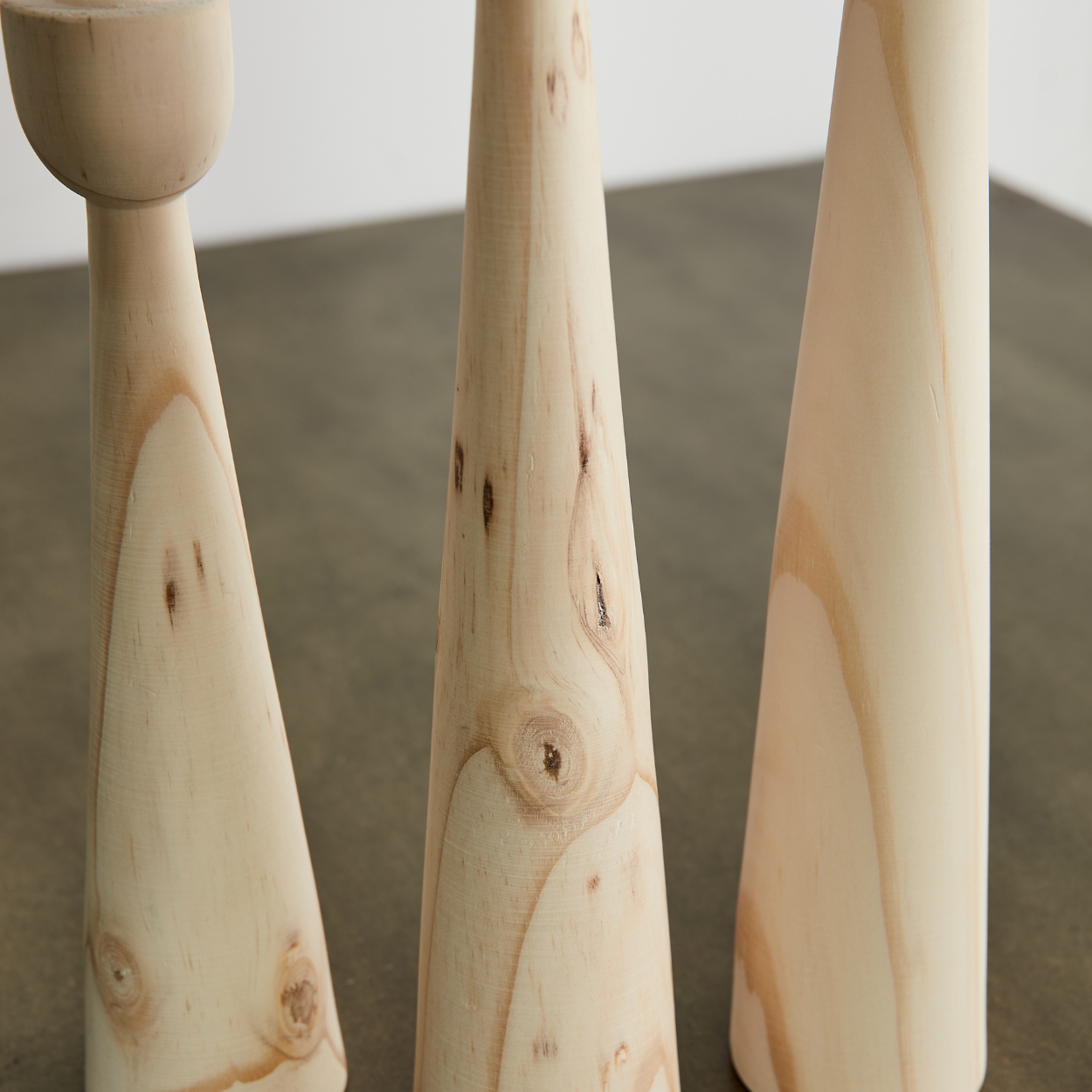 Tapered Pine Candlestick Holder