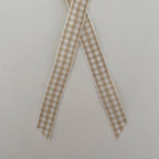 1 3/4" flat top brass bell ornament 33 colors gingham ribbon
