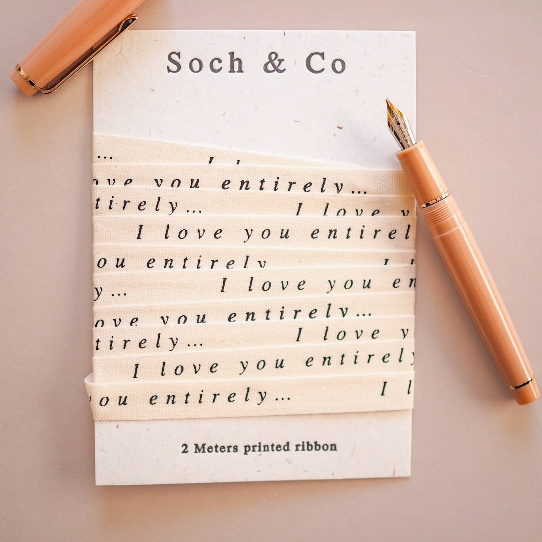 I love you entirely cotton ribbon - 2 metres