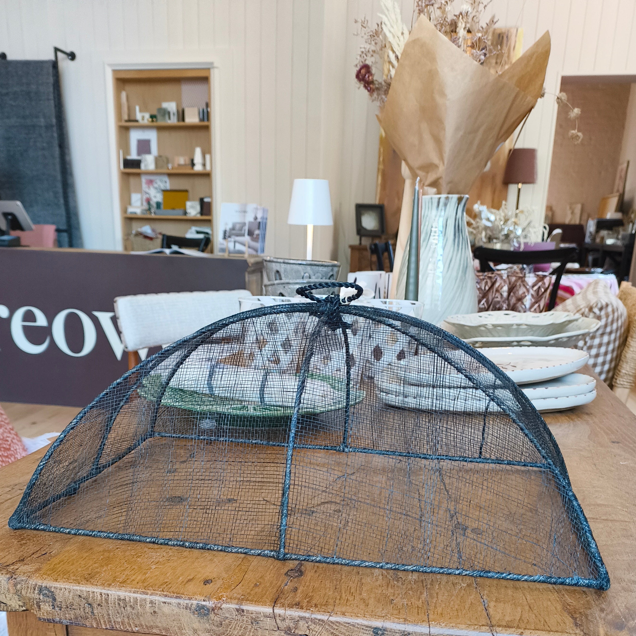 Black Abaca Mesh Food Cover - Small