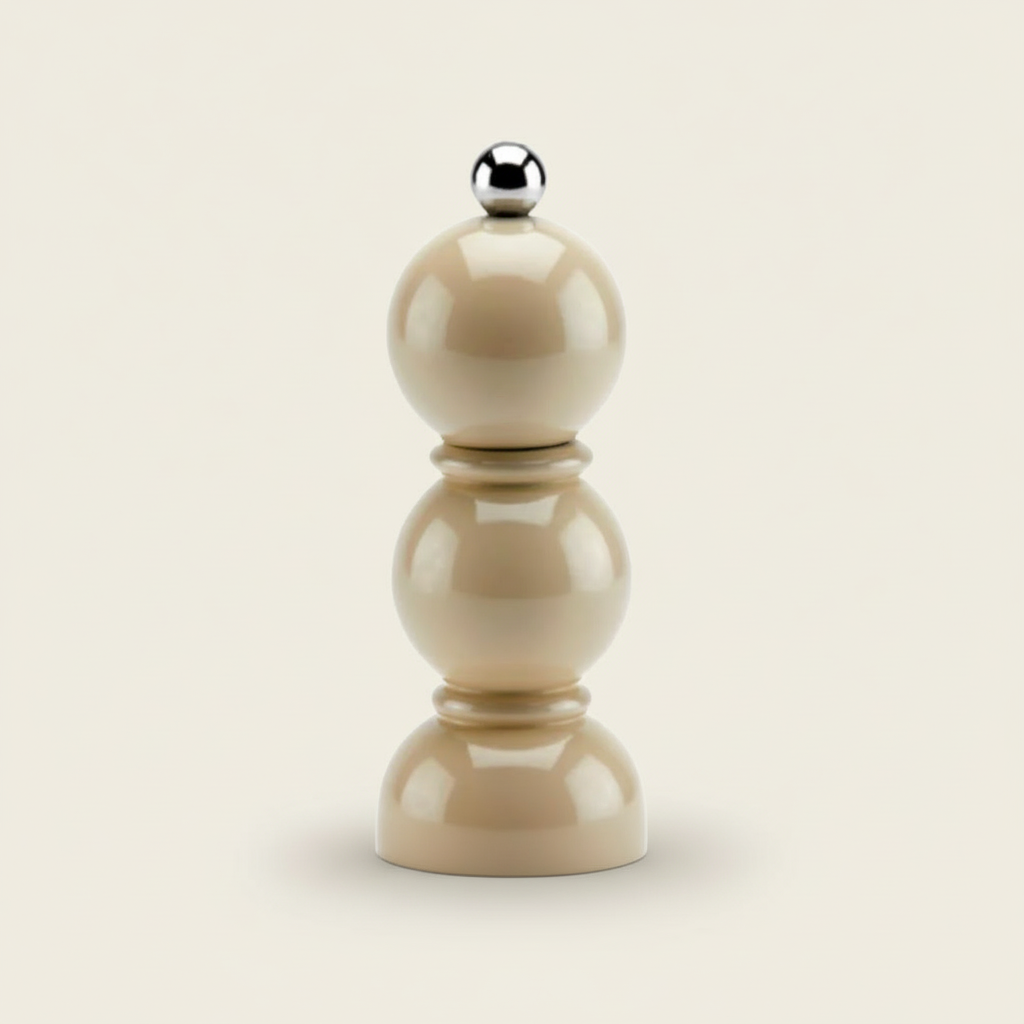 Cappuccino coloured bobbin salt and pepper mill