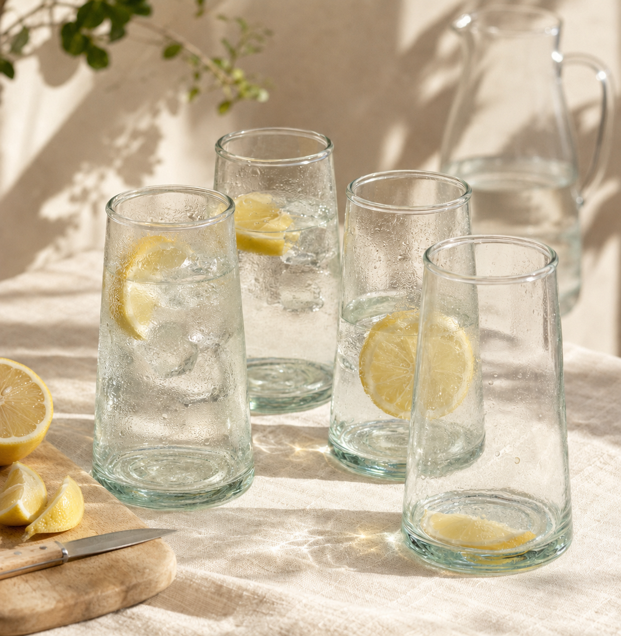 Recycled glass highballs