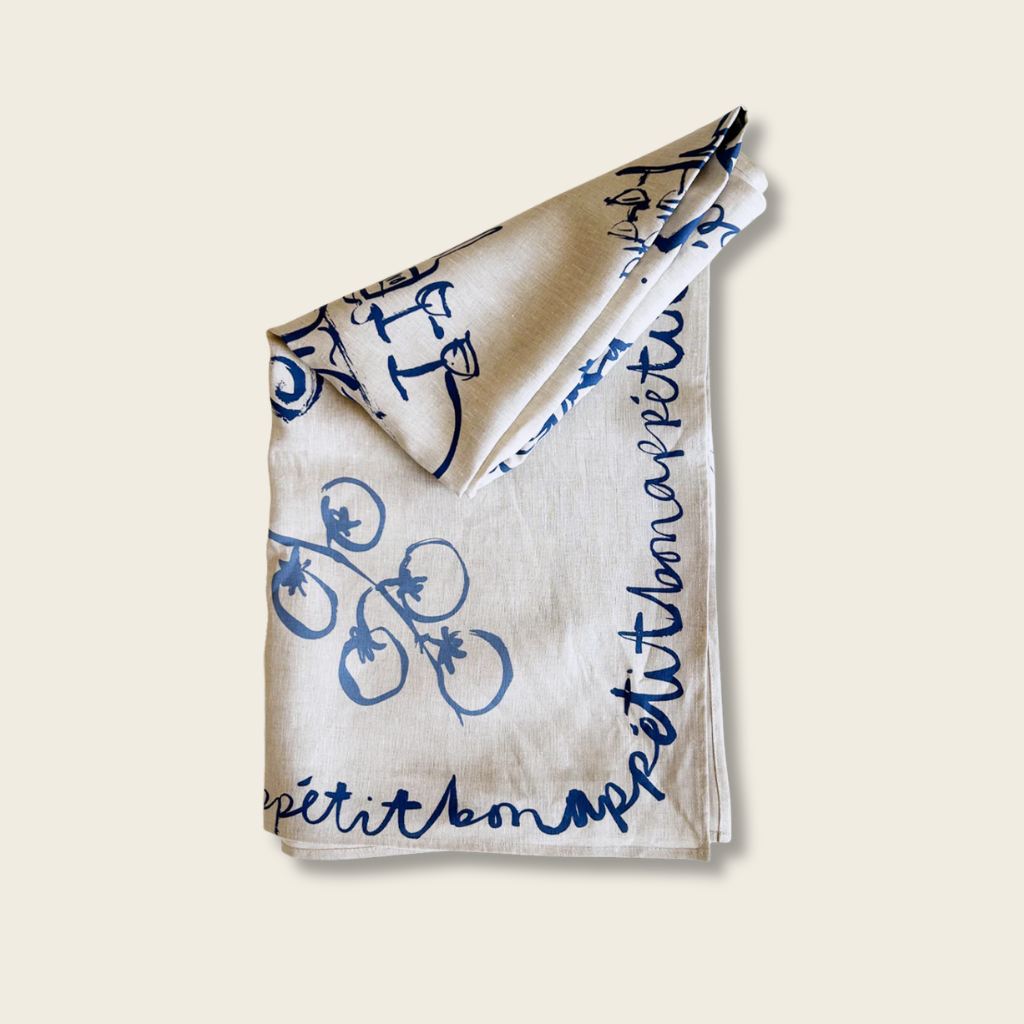 Bon Appétit Linen Tablecloth - Olivia Sewell