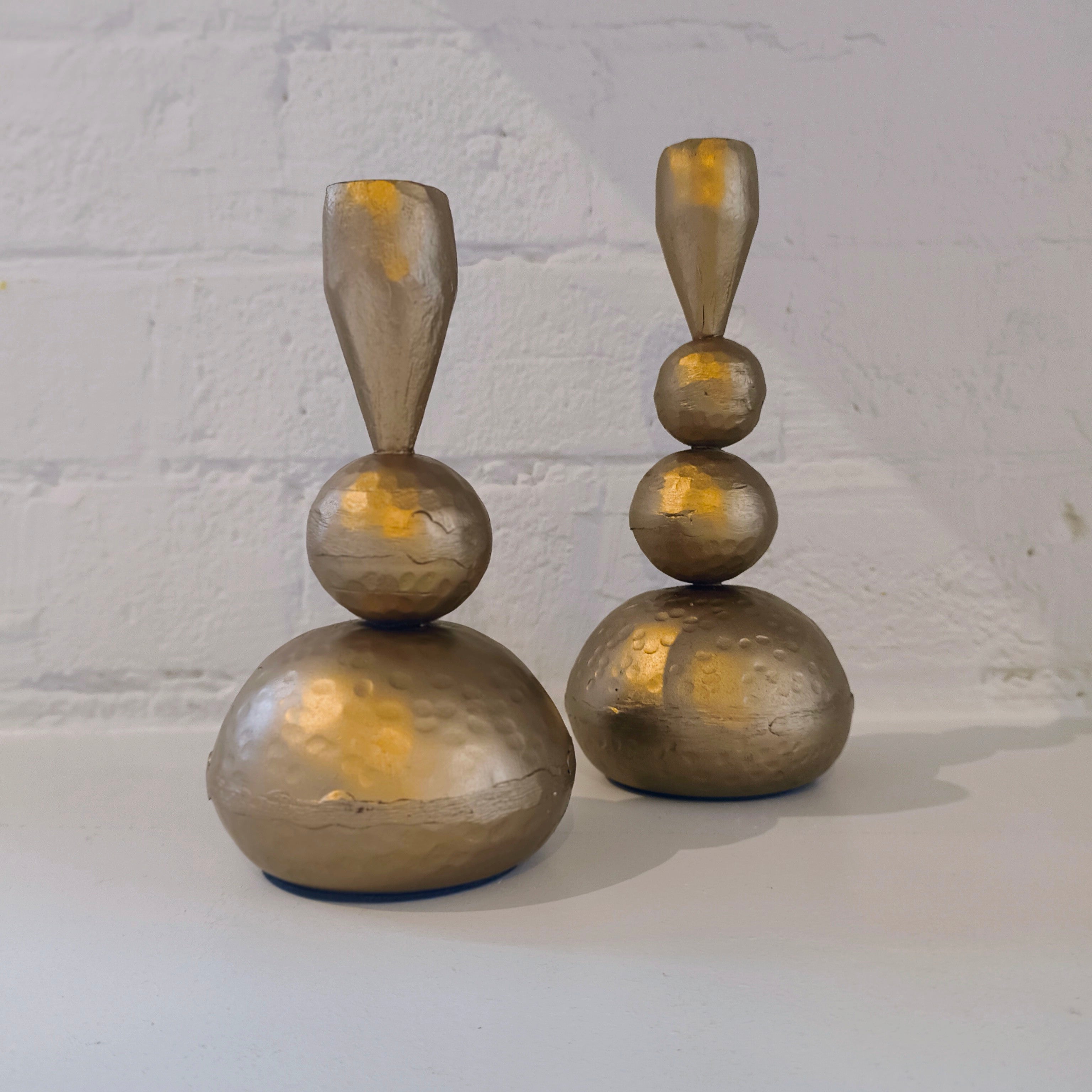 Brass Candle Holder set Small and Large