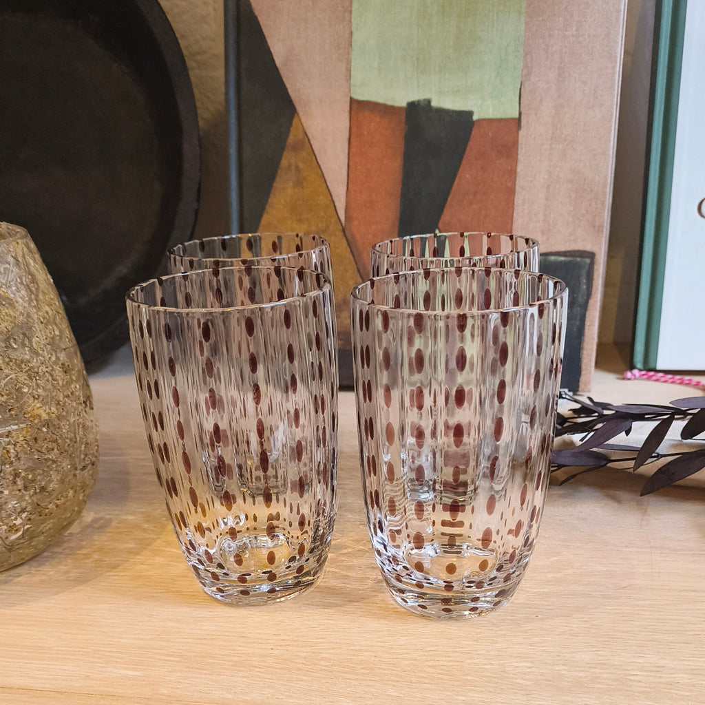 Spotted Stripe Drinking Glass
