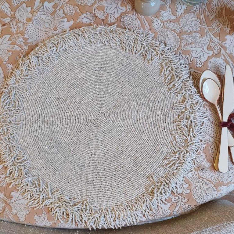 Ivory Beaded Placemat