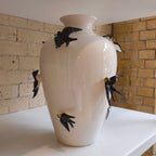 Large Swallow Decorative Vase by Bordallo Pinheiro