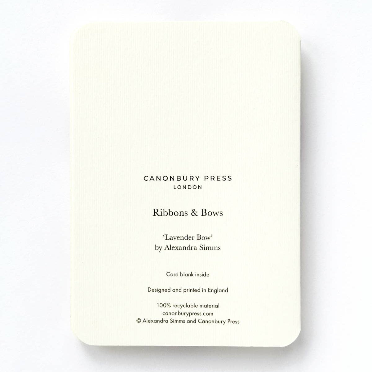 Lavender Bow Greeting Card