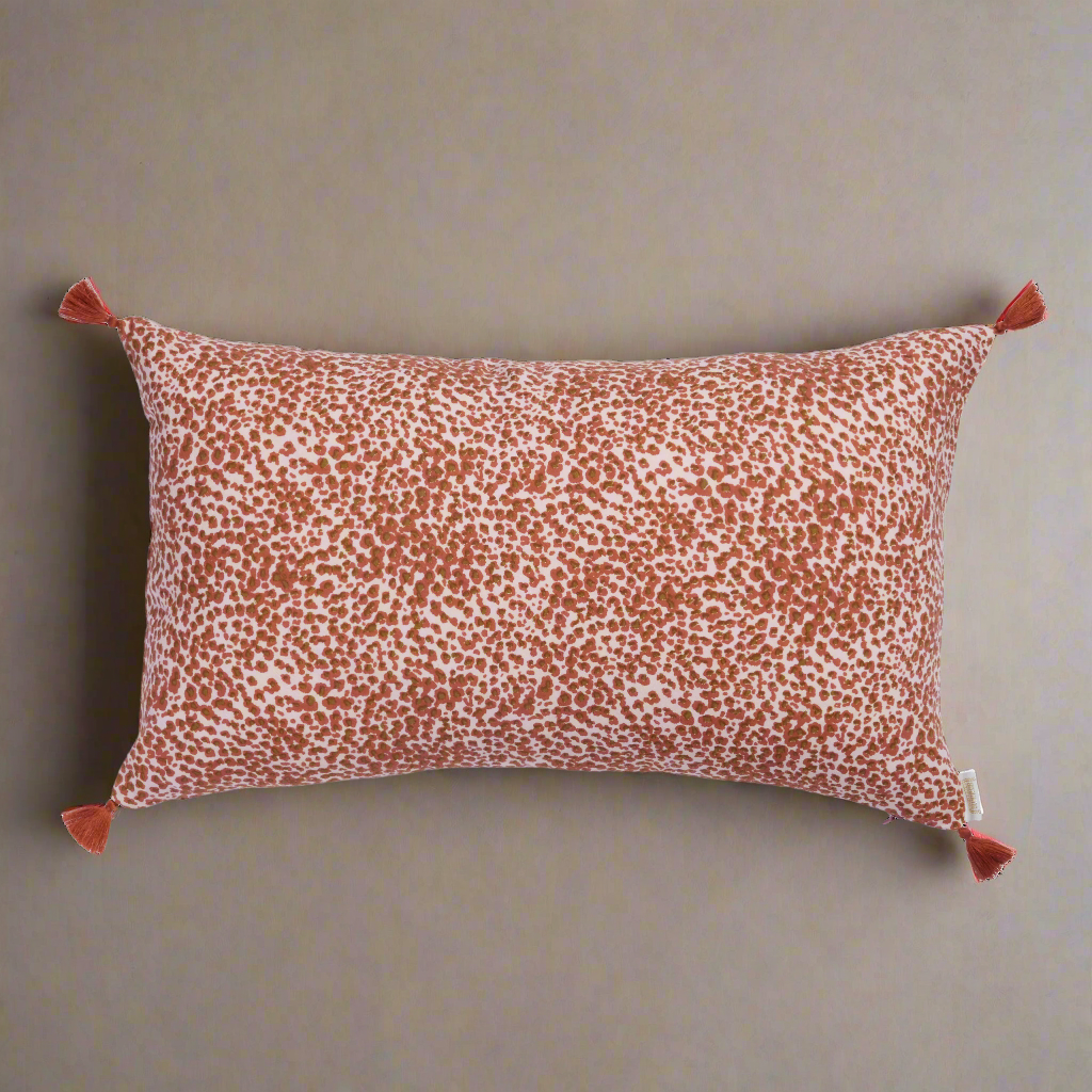 Leopard Print Cushion Cover - Terracotta