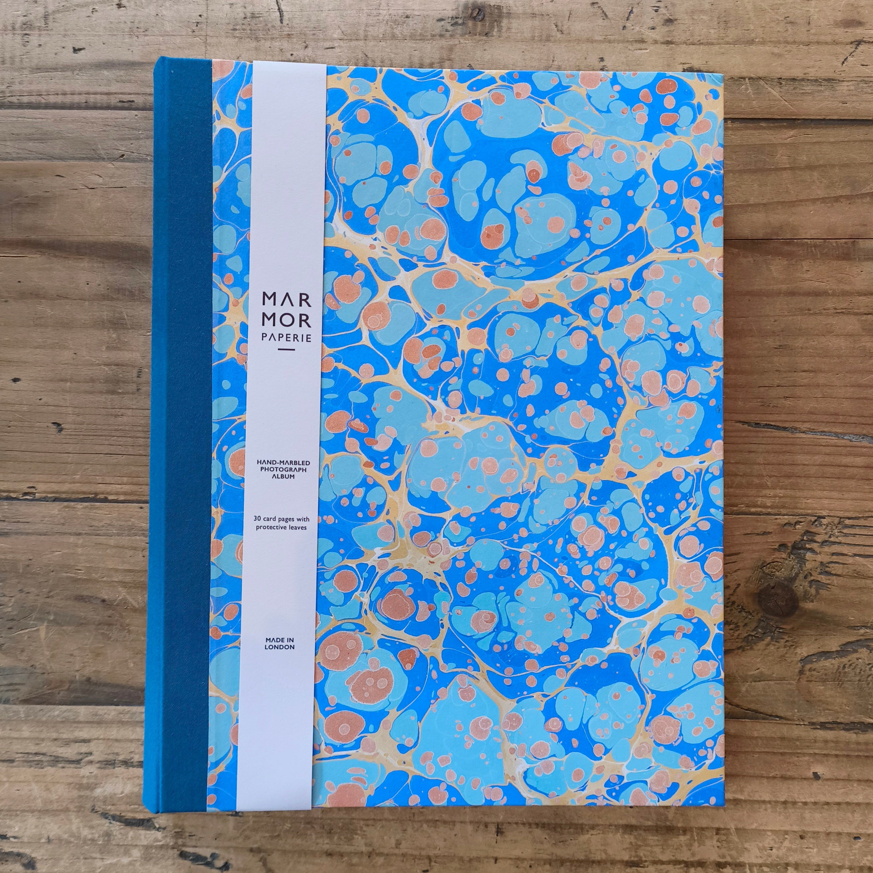 Marbled Indigo Feather A4 Photo Album by Marmor Paperie