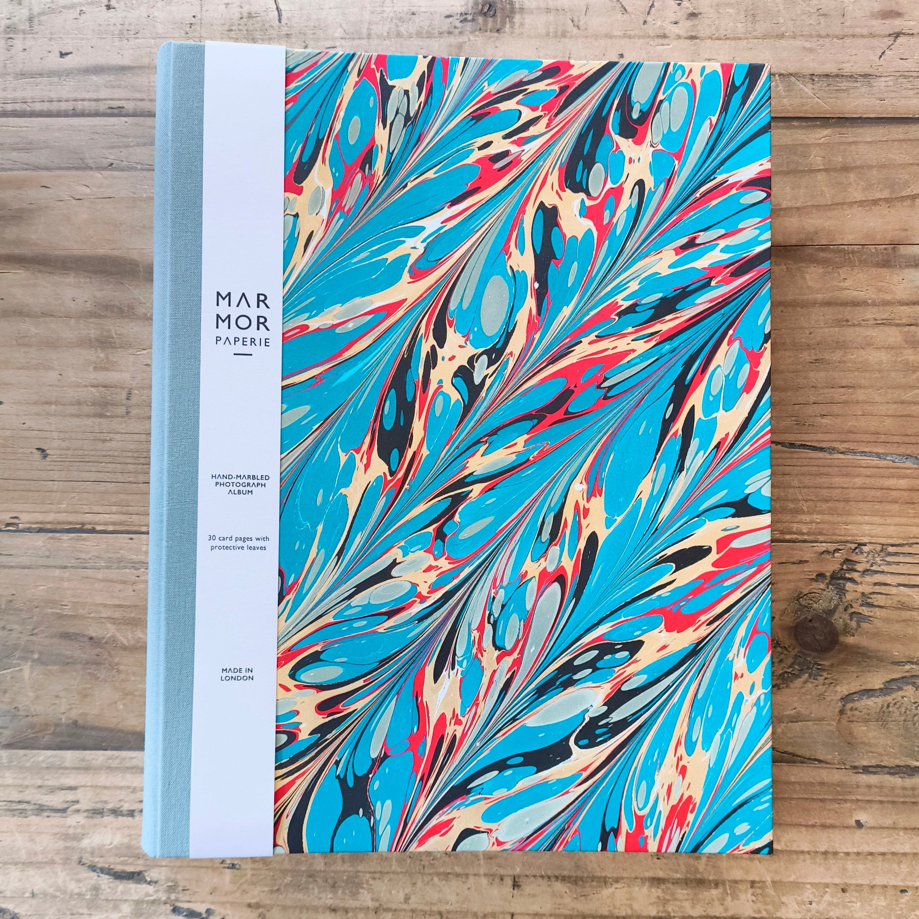 Marbled Stone Feather A4 Photo Album by Marmor Paperie