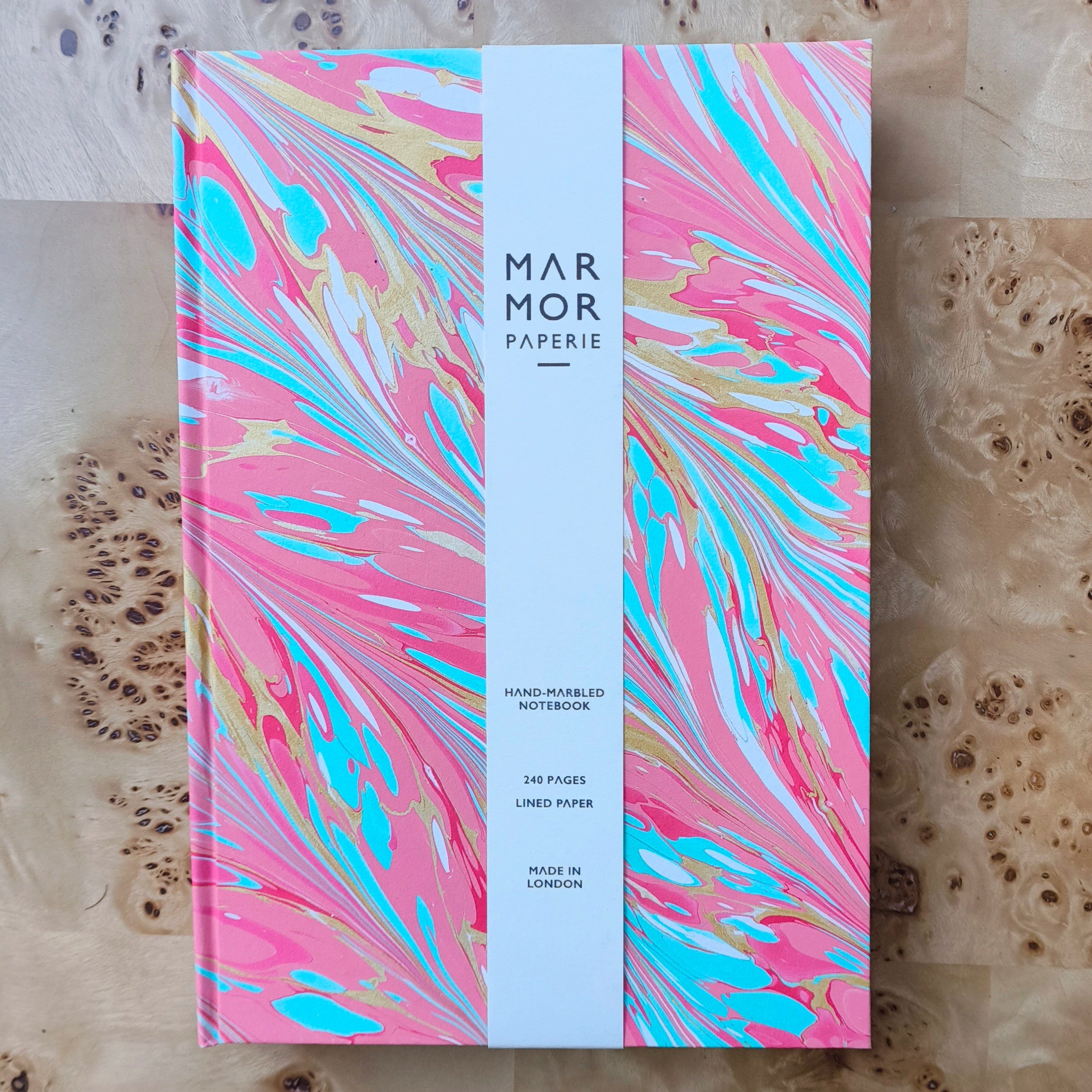 marbled lined A5 journal notebook