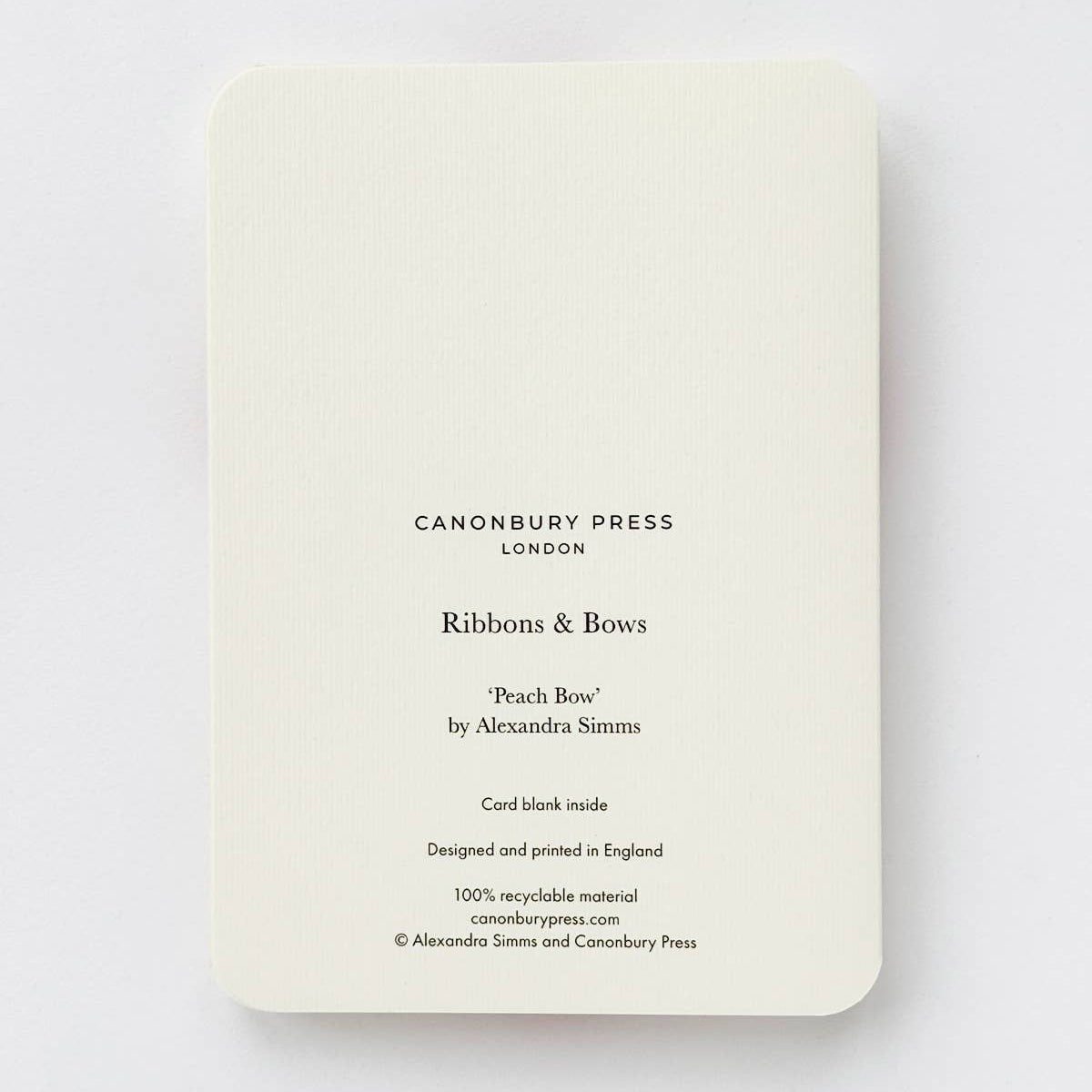 Peach Bow Greeting Card 