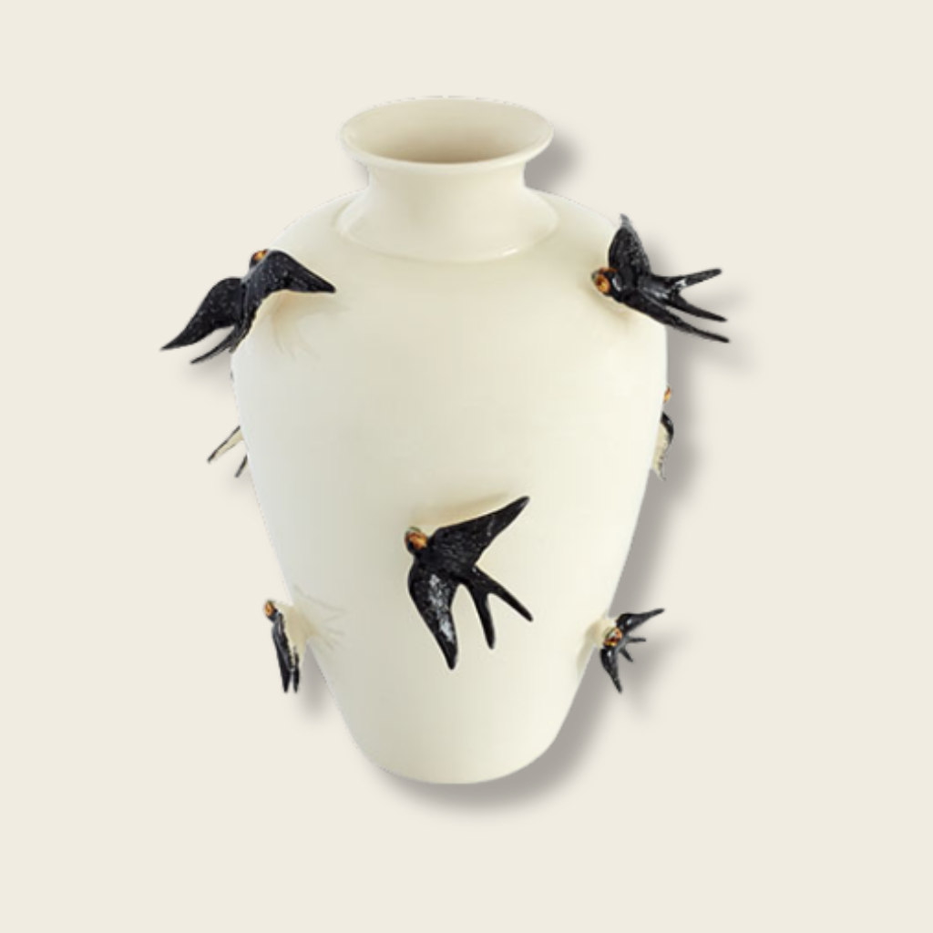Large Swallow Decorative Vase by Bordallo Pinheiro