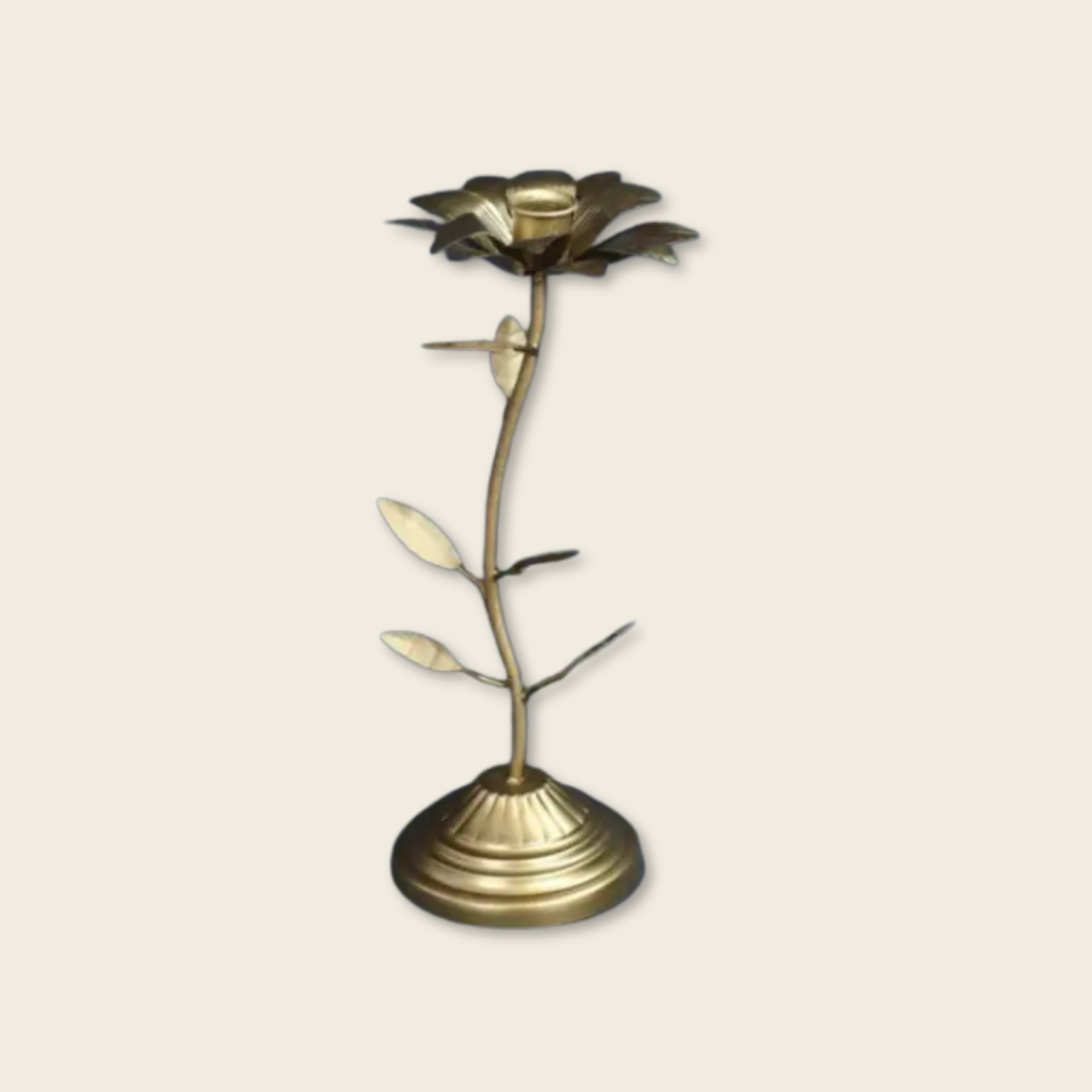 Delicate Flower Metal Candle Holder - Daisy