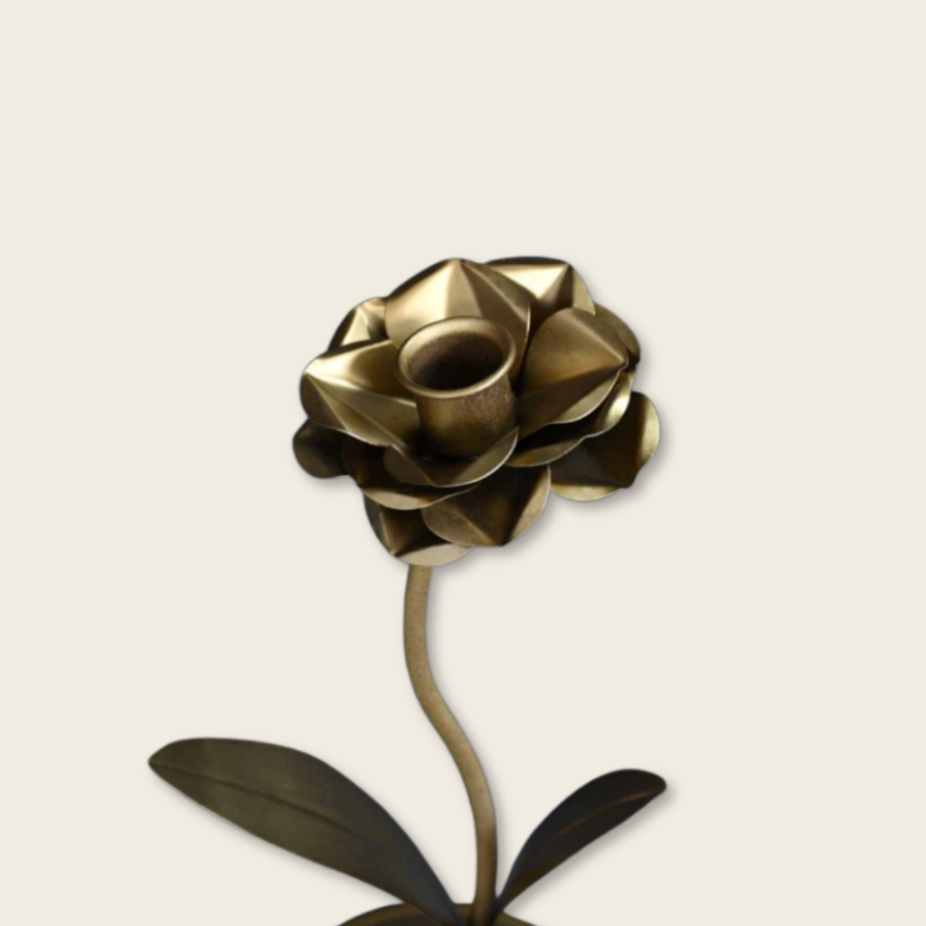 Delicate Flower Metal Candle Holder - Daisy
