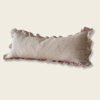 Pink Stripe Linen Bolster Cushion Cover