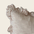 Pink Stripe Linen Bolster Cushion Cover