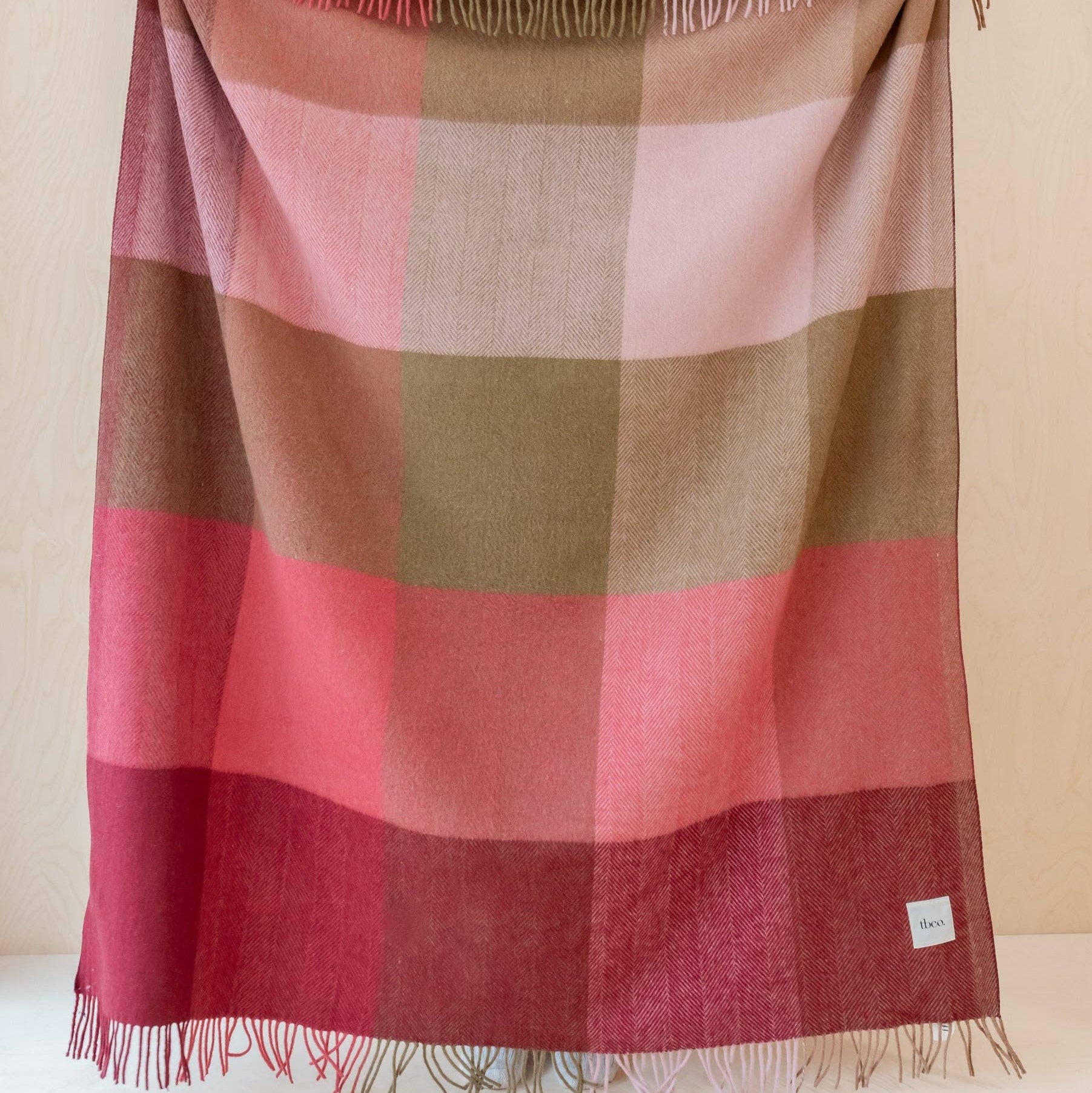 Red and Pink recycled wool throw