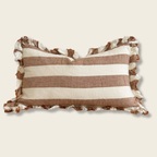 Rust Linen Ruffled edge cushion treowe