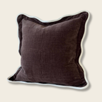 Scalloped Edge Cushion Brown