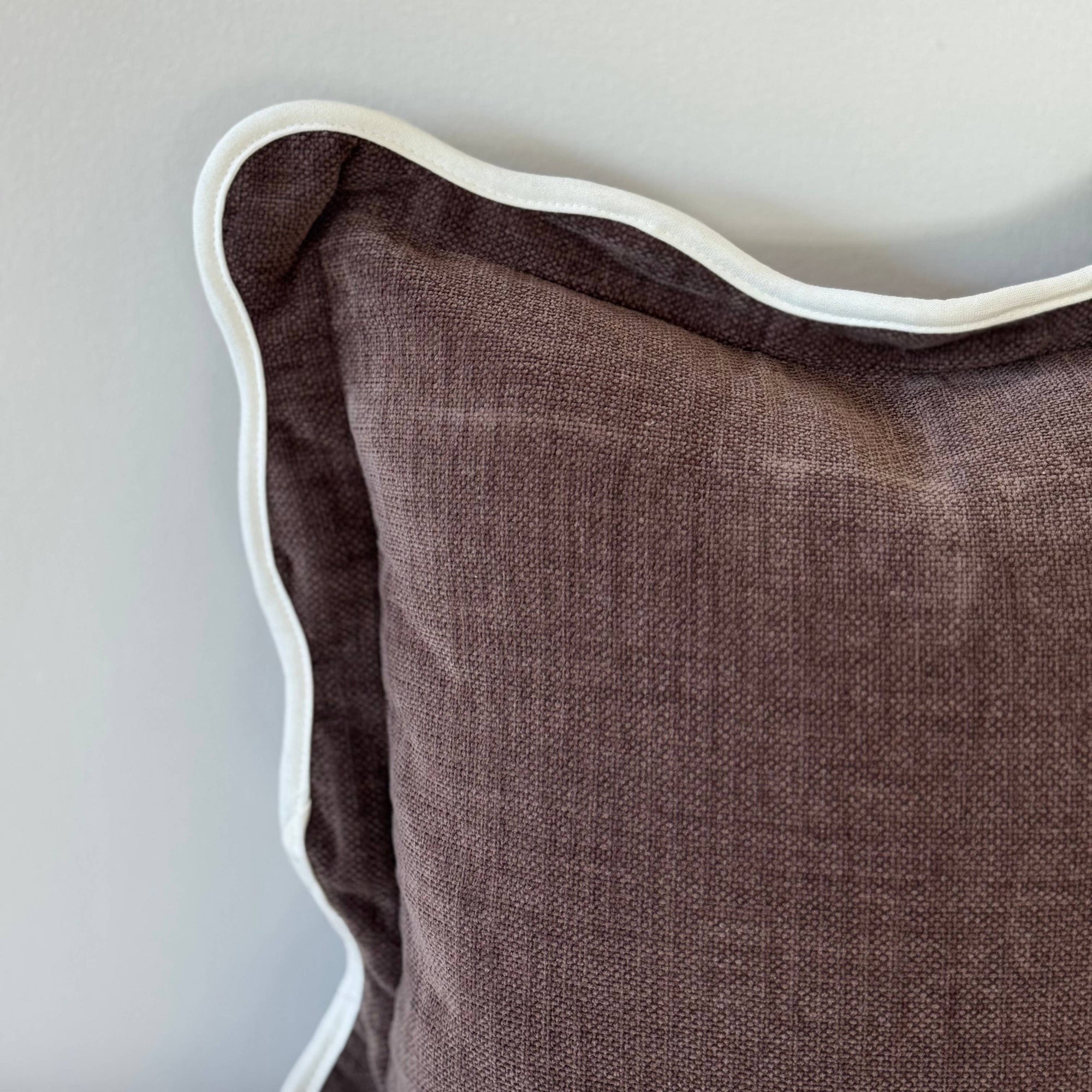 Scalloped Edge Cushion - Dark Brown