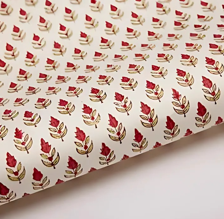 Buti Scarlet Block Print Gift Wrap
