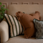 Sadie Vintage Olive Stripe Cushion Cover