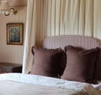 Hallie Ruffled Linen Cushion Cover – Dark Brown