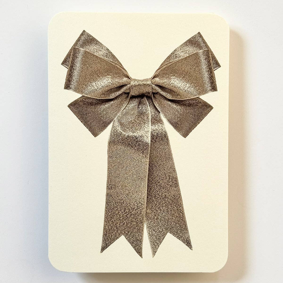 Silver Bow Greeting Card