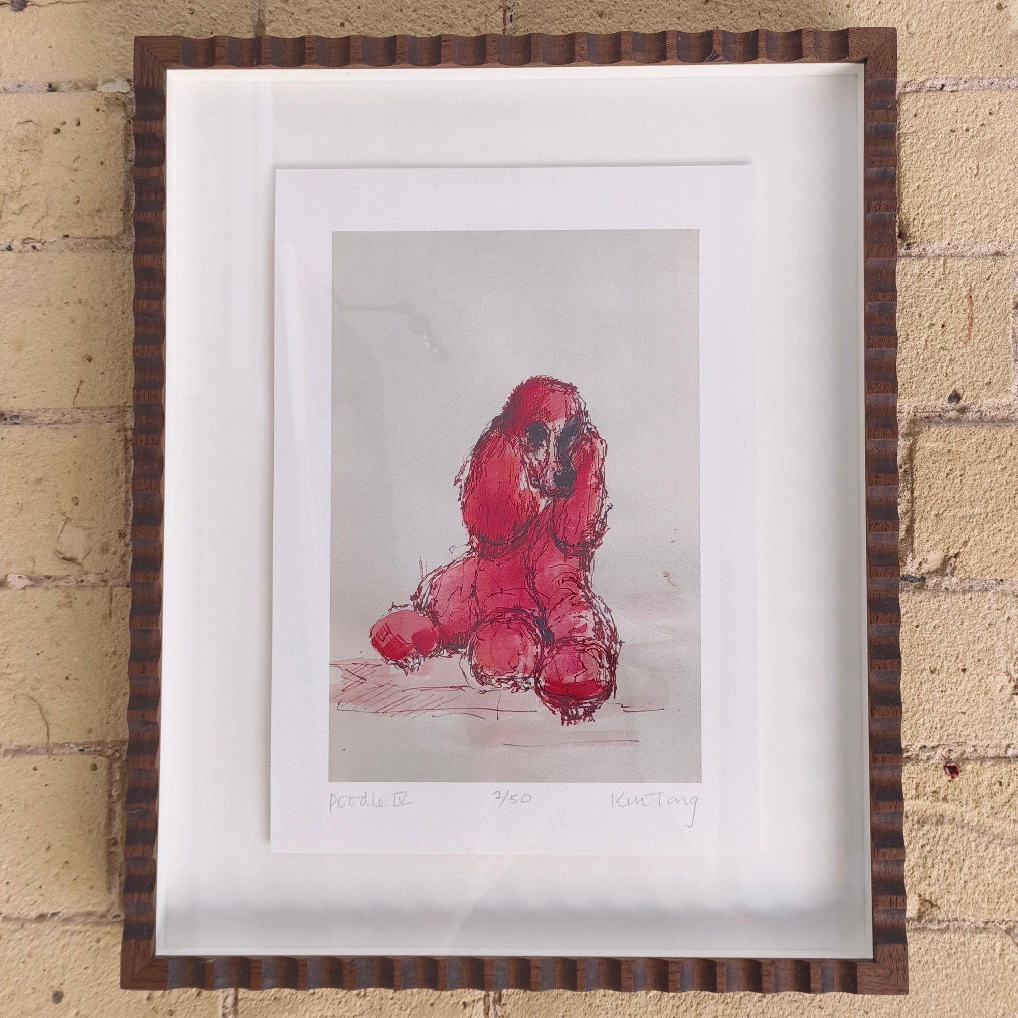 sitting poodle print by Kim Tong
