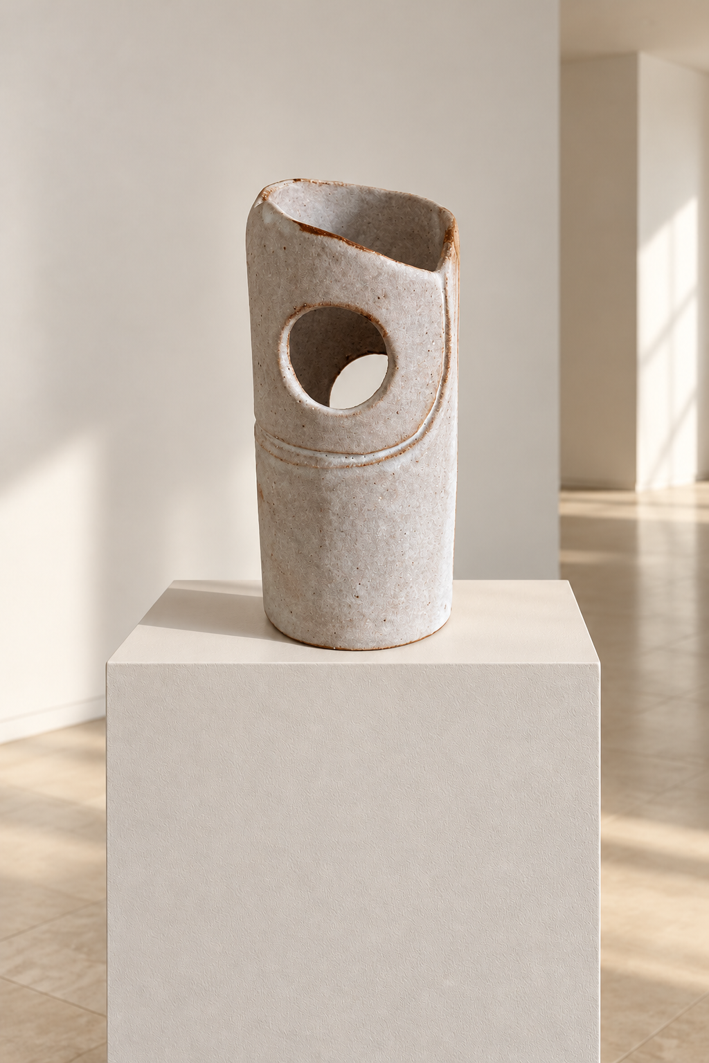 Ceramic Sculpted Tubular Cut Out Vase - Jenny Bailey