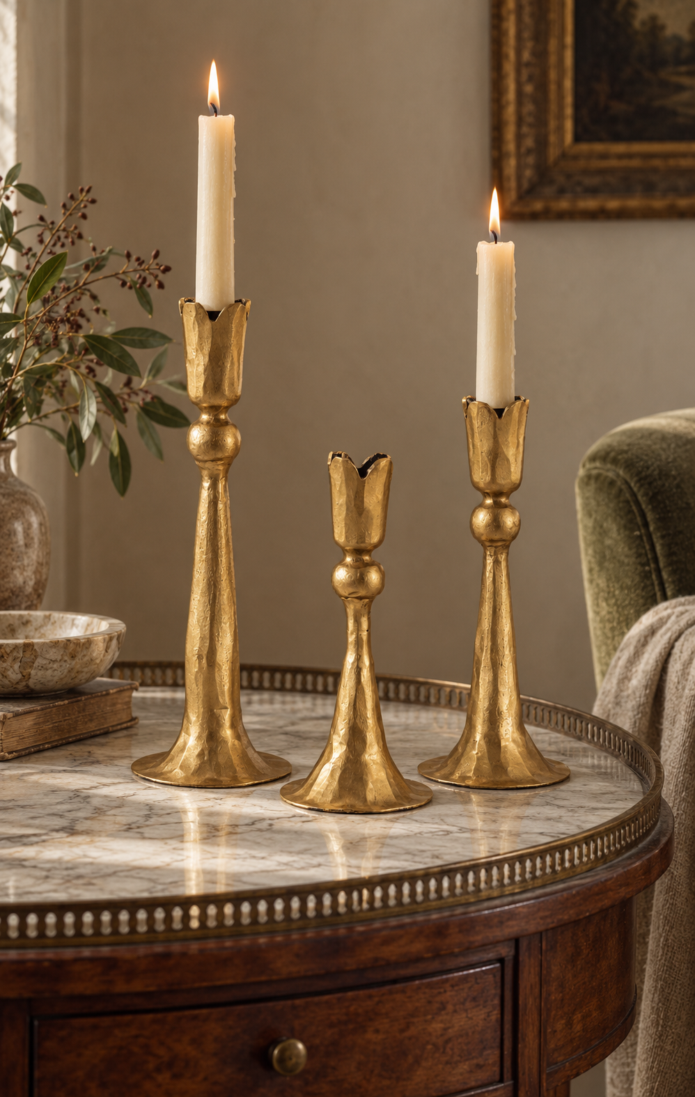 Chicago Art Forged Candlestand - Matt Bright Bronze