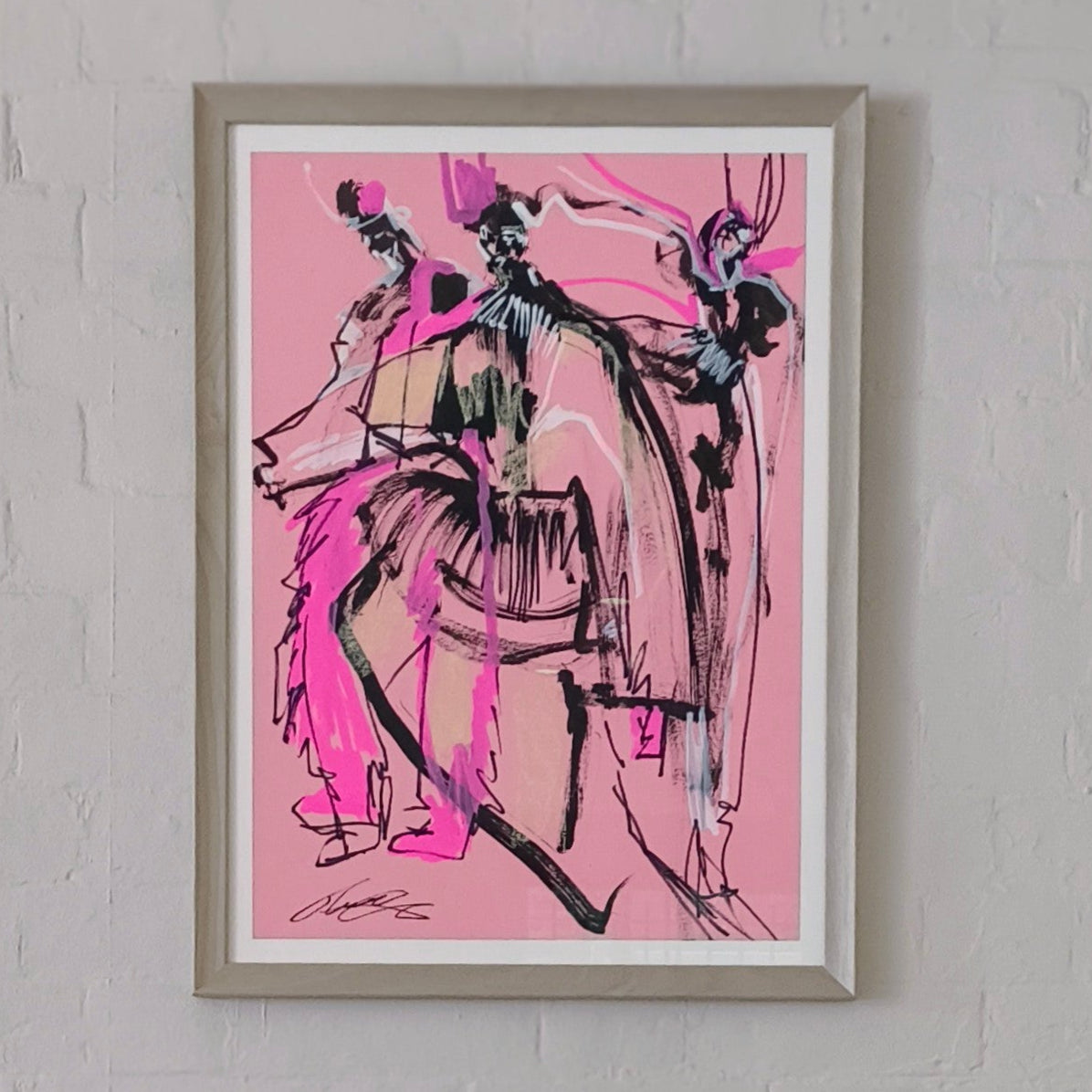 Tony Green Rhythm in motion chalk on paper
