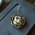 Handmade Ceramic Artichoke Incense Holder - Green