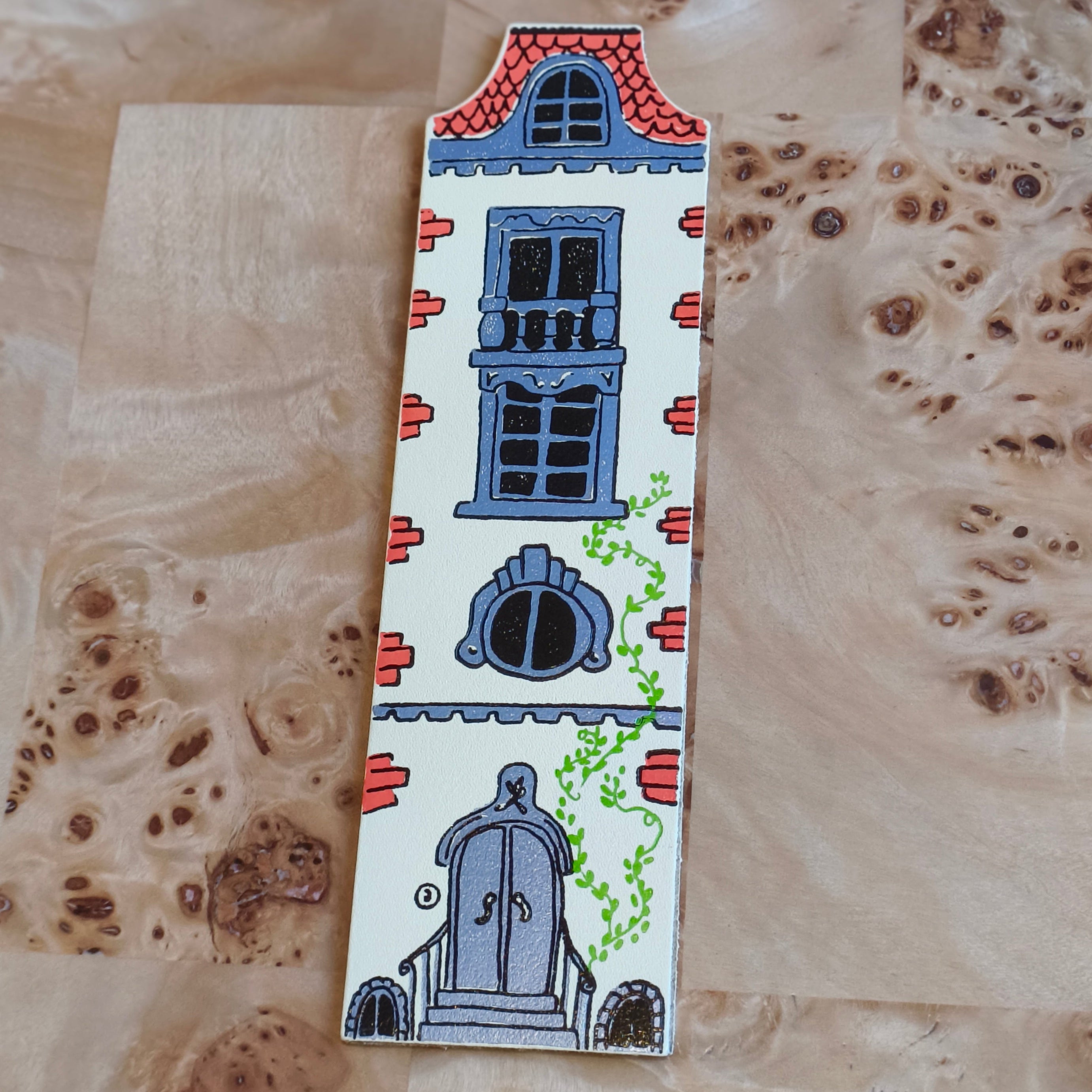 Dolls House Bookmark - Leather & Foil