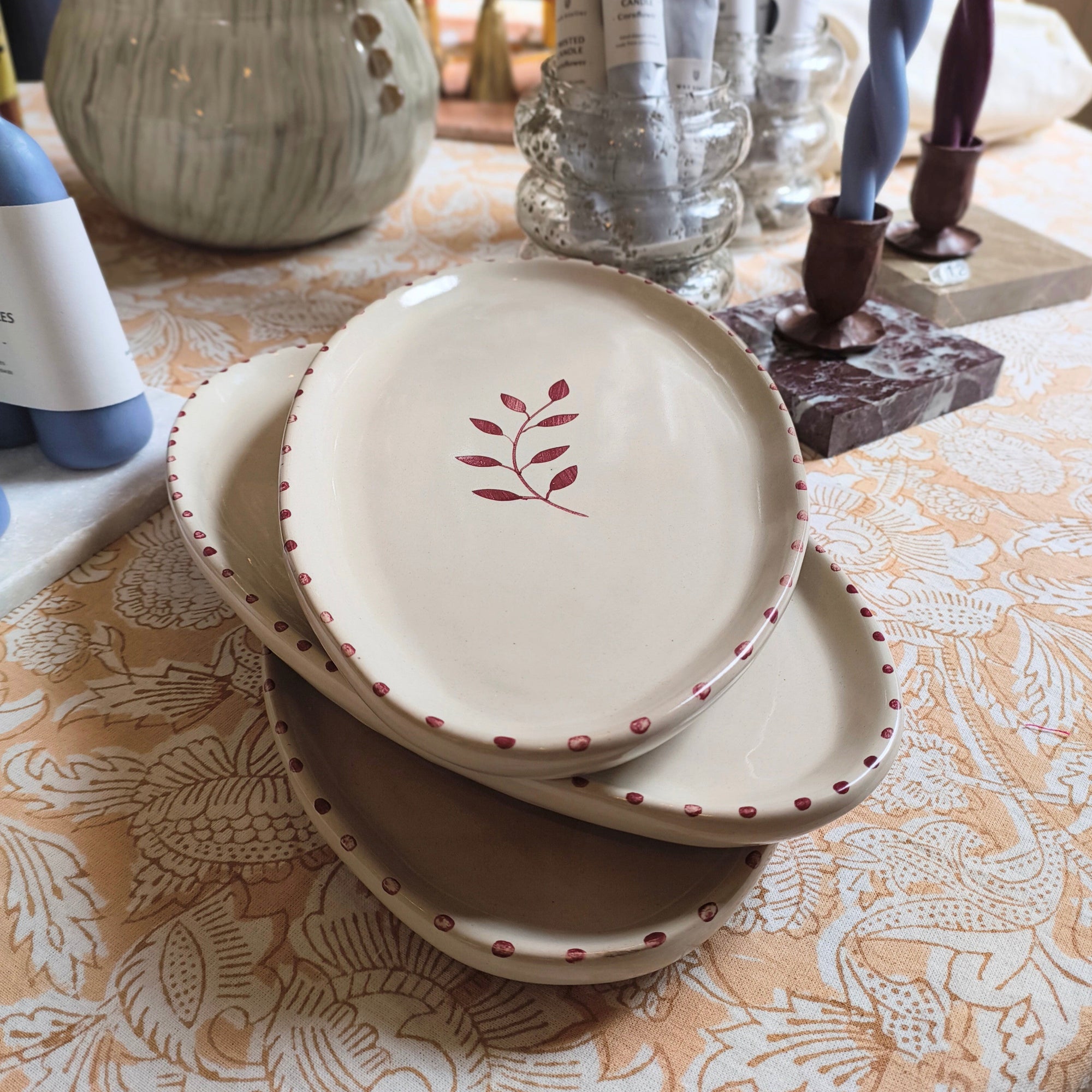 Hand Painted Oval Serving Plate