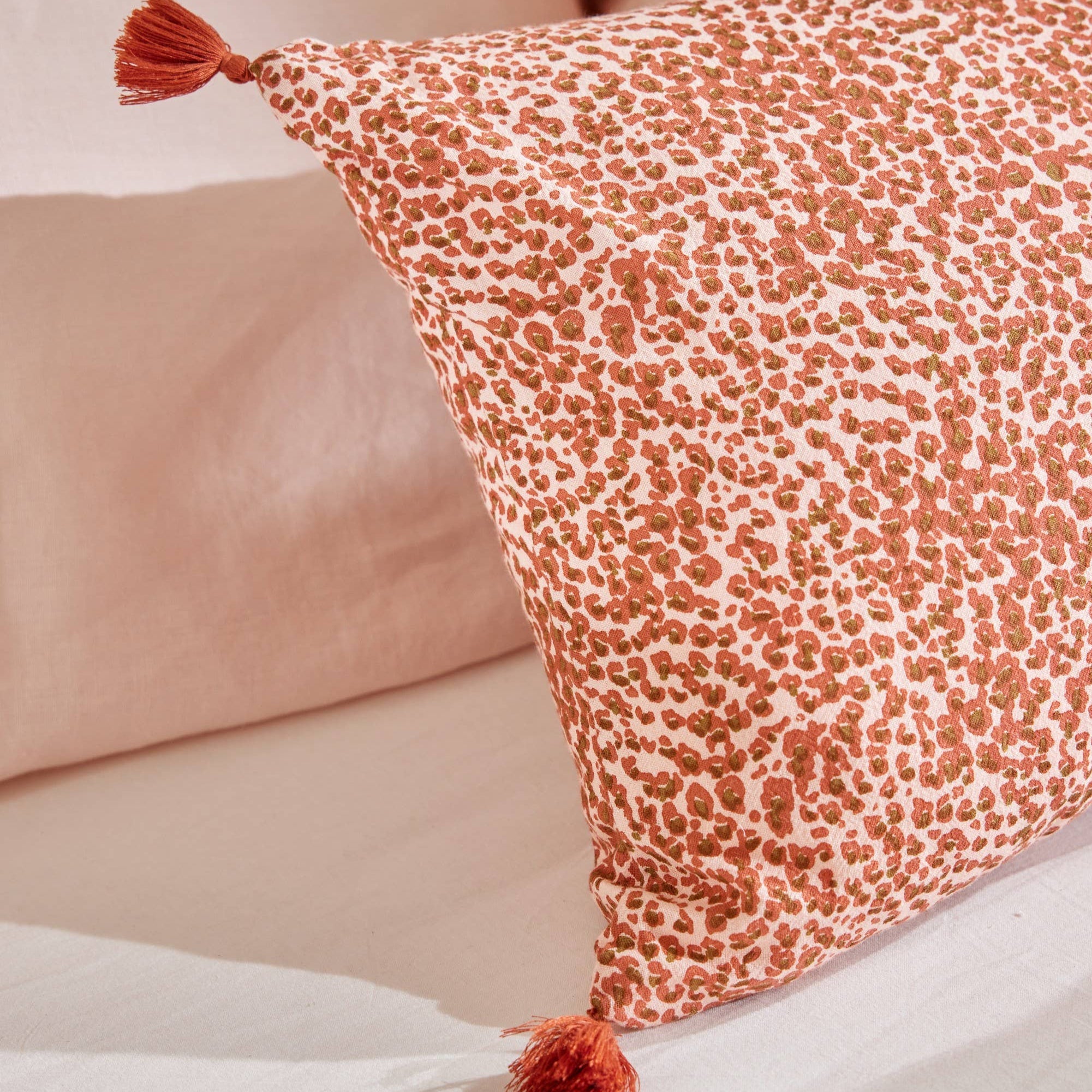 Leopard Print Cushion Cover - Terracotta