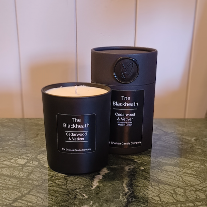 The blackheath Candle, cedarwood and vetiver scented