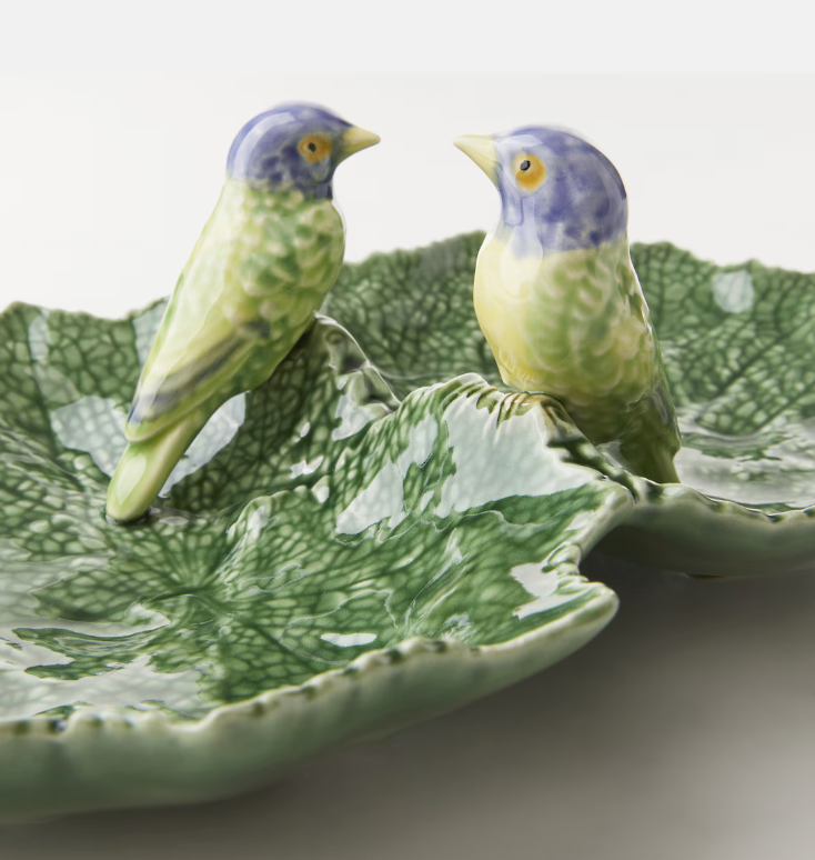 Double Bird Leaf Serving Dish