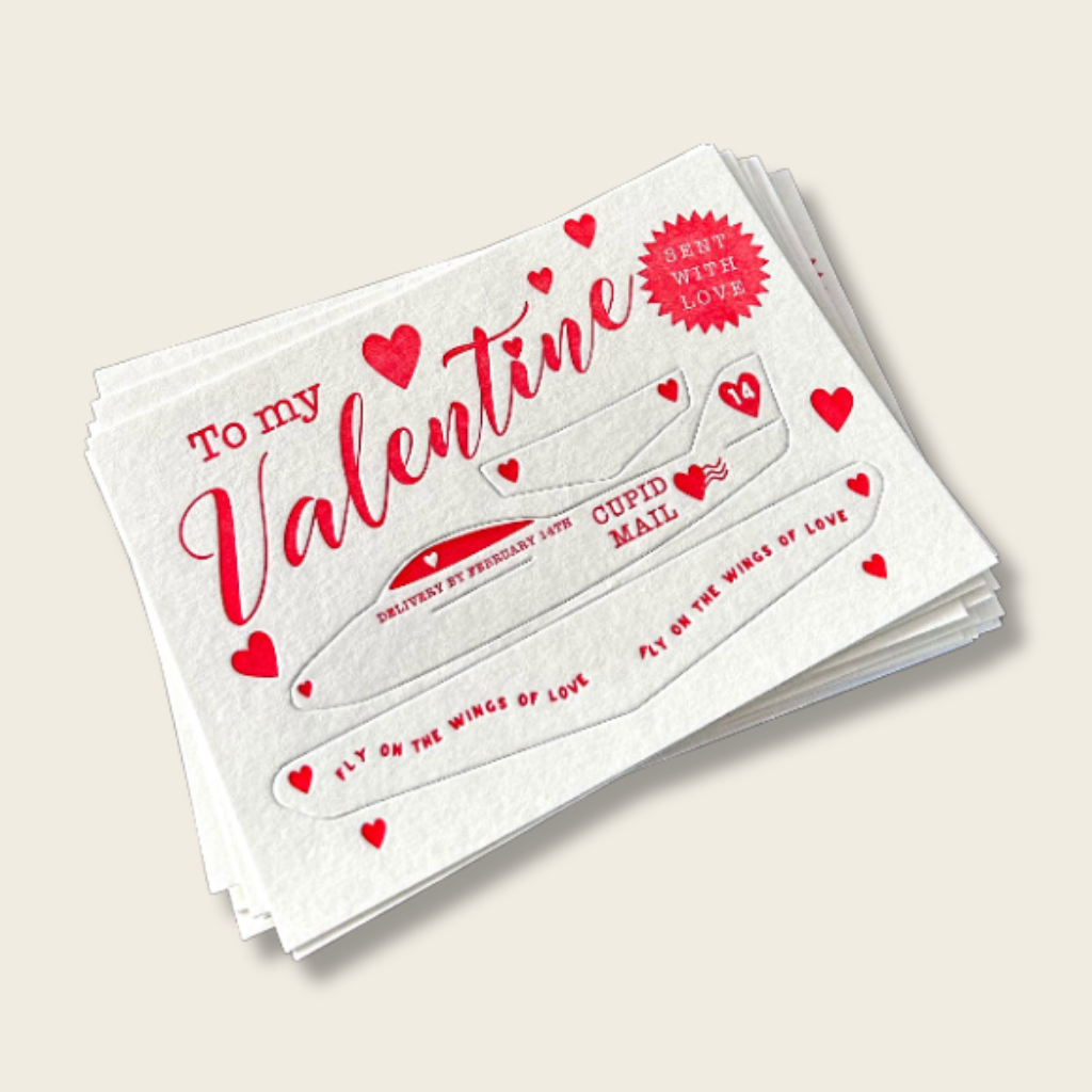 valentines card with popout aeroplane