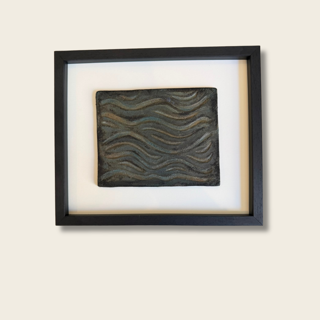 Original Ceramic Framed Clay Tile 'Wave' - Jenny Bailey