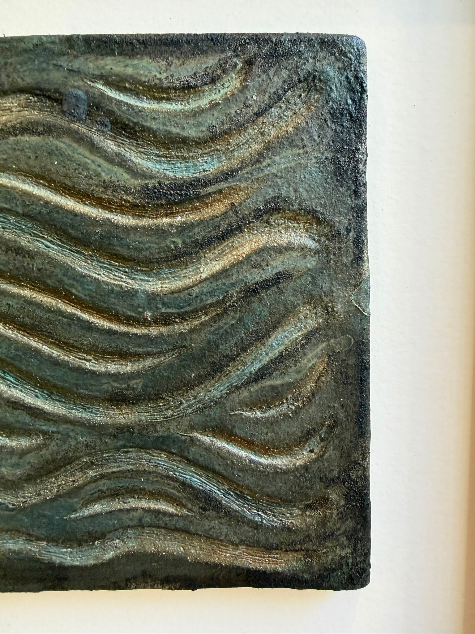 Original Ceramic Framed Clay Tile 'Wave' - Jenny Bailey