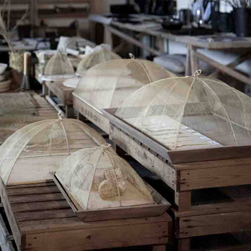 White Medium Abaca Mesh Food Cover